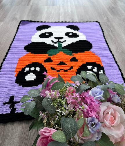 Panda and pumpkin baby - and,